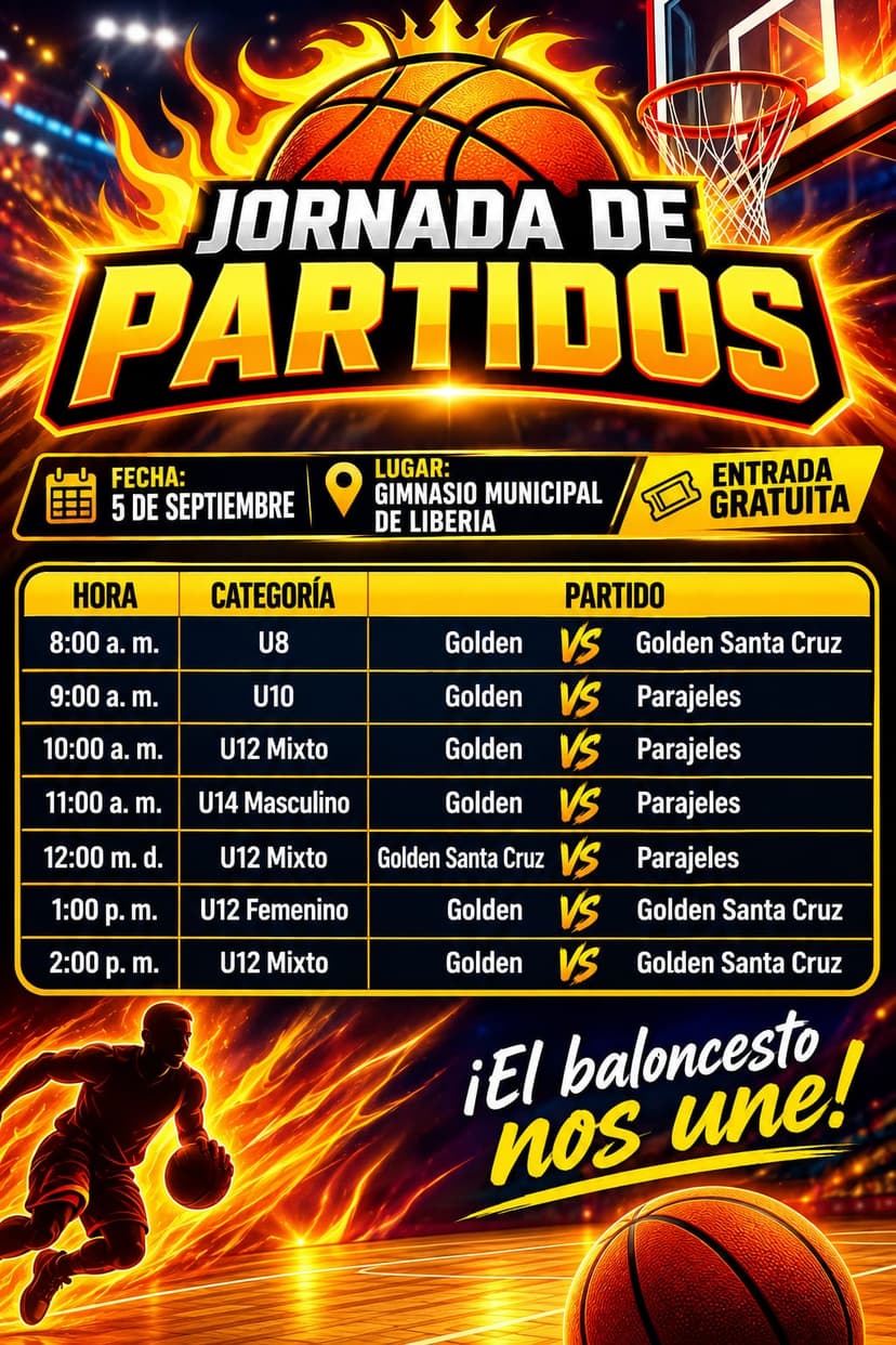 Jornada de Partidos 5 de Septiembre - Gimnasio Municipal de Liberia
